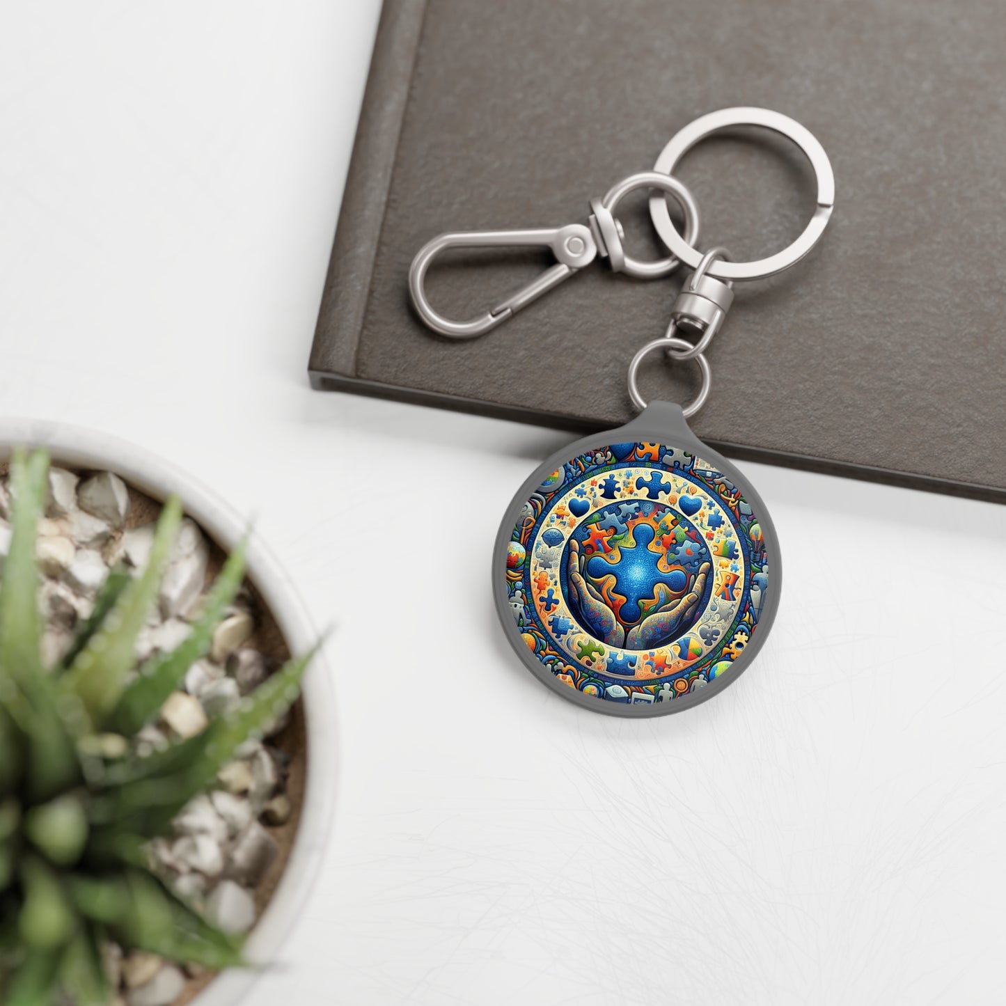 Abstract Autism Awareness Keyring