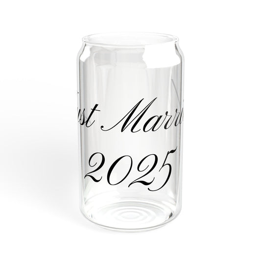 Sipper Glass - Just Married, 16oz