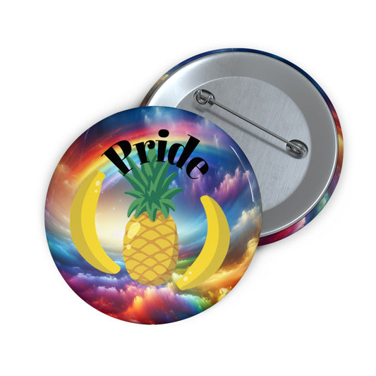 Pride Pin Buttons - Colorful Pineapple Design