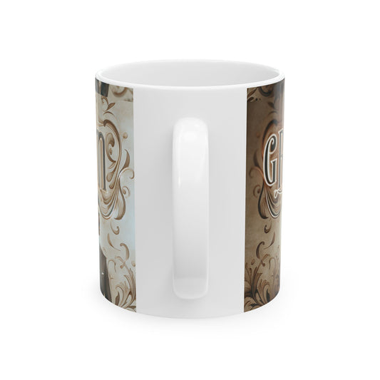 Groom Vintage Floral Ceramic Mug - Perfect Wedding Gift