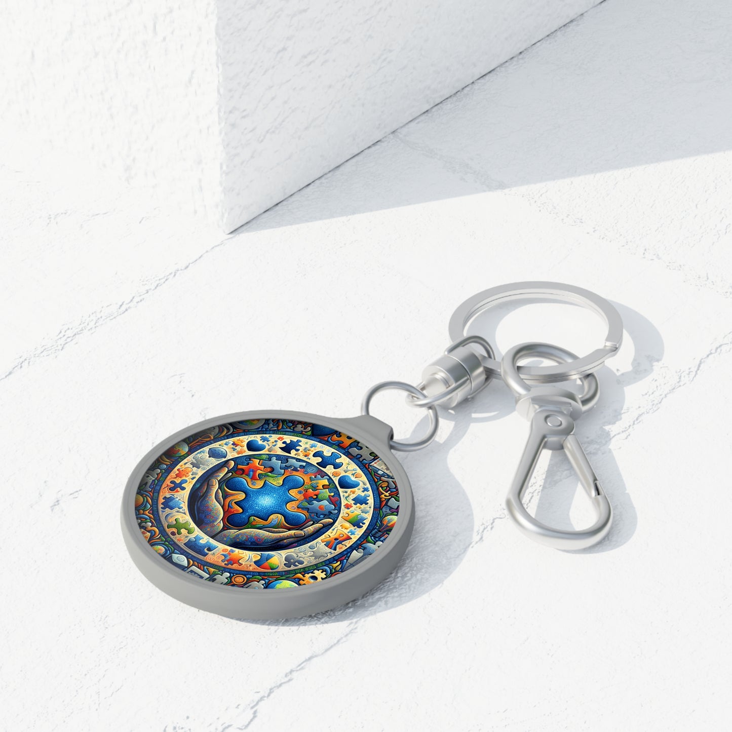 Abstract Autism Awareness Keyring