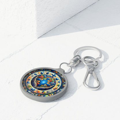 Abstract Autism Awareness Keyring