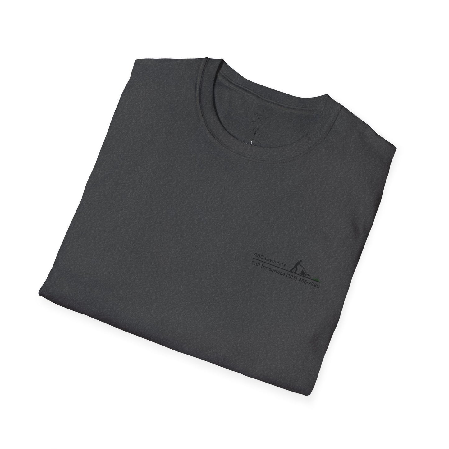 Minimal Custom Company T-Shirt — Small Chest Logo & Back Text