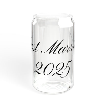 Sipper Glass - Just Married, 16oz