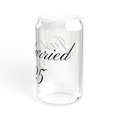 Sipper Glass - Just Married, 16oz