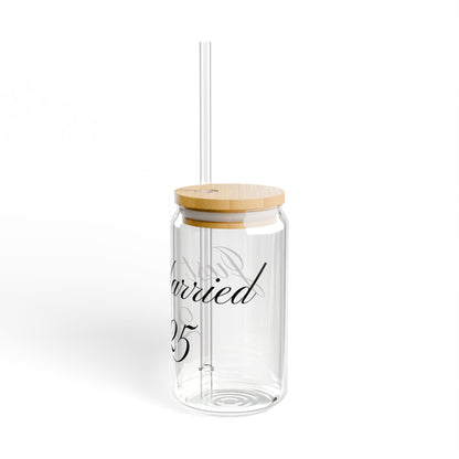 Sipper Glass - Just Married, 16oz