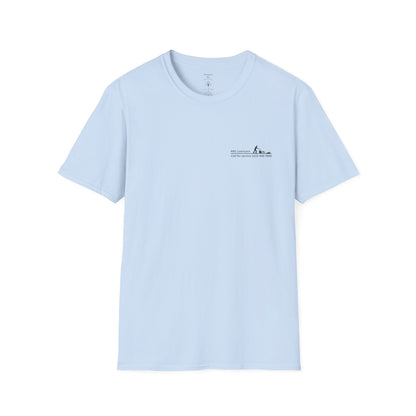 Minimal Custom Company T-Shirt — Small Chest Logo & Back Text