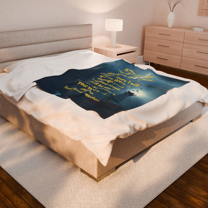 Lighthouse Comfort Blanket — "I will be your lighthouse" Inspirational Mother's Message Velveteen Throw