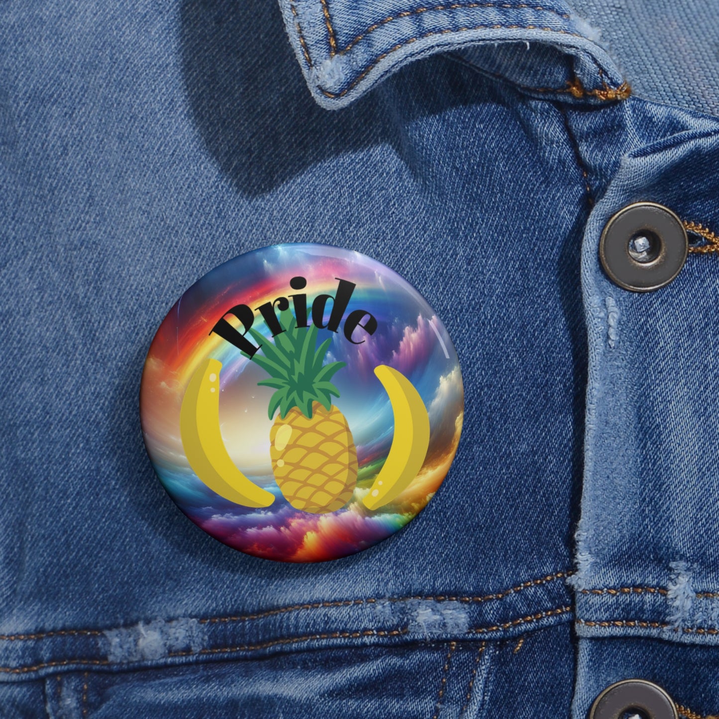 Pride Pin Buttons - Colorful Pineapple Design