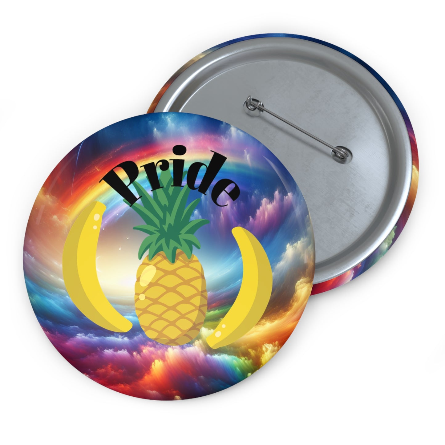 Pride Pin Buttons - Colorful Pineapple Design