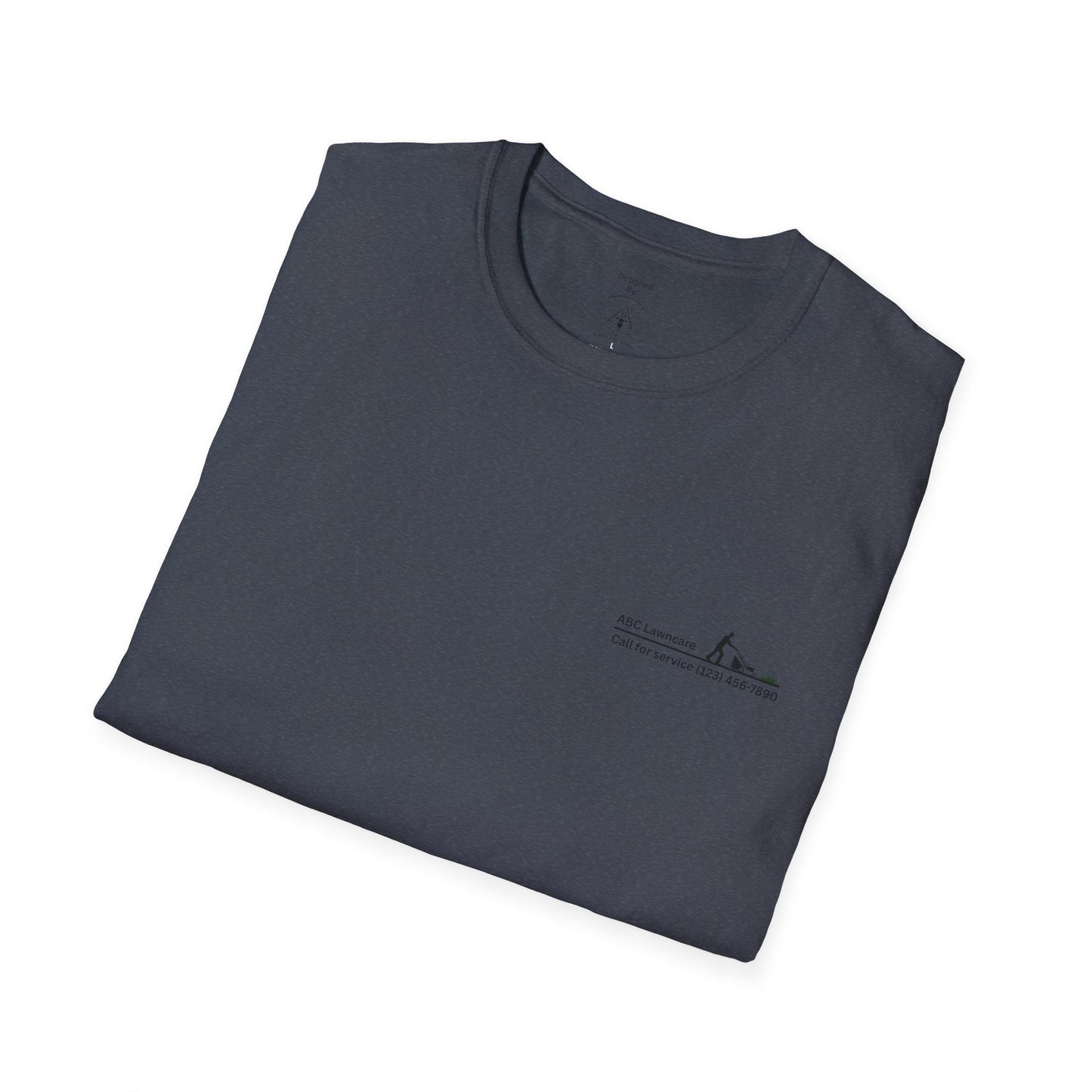 Minimal Custom Company T-Shirt — Small Chest Logo & Back Text