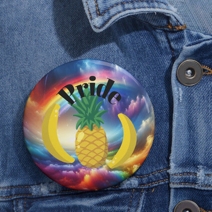 Pride Pin Buttons - Colorful Pineapple Design