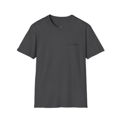 Minimal Custom Company T-Shirt — Small Chest Logo & Back Text