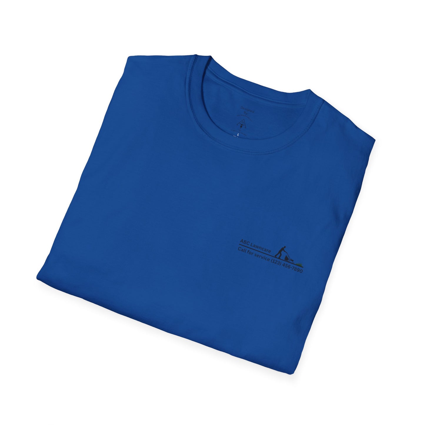 Minimal Custom Company T-Shirt — Small Chest Logo & Back Text