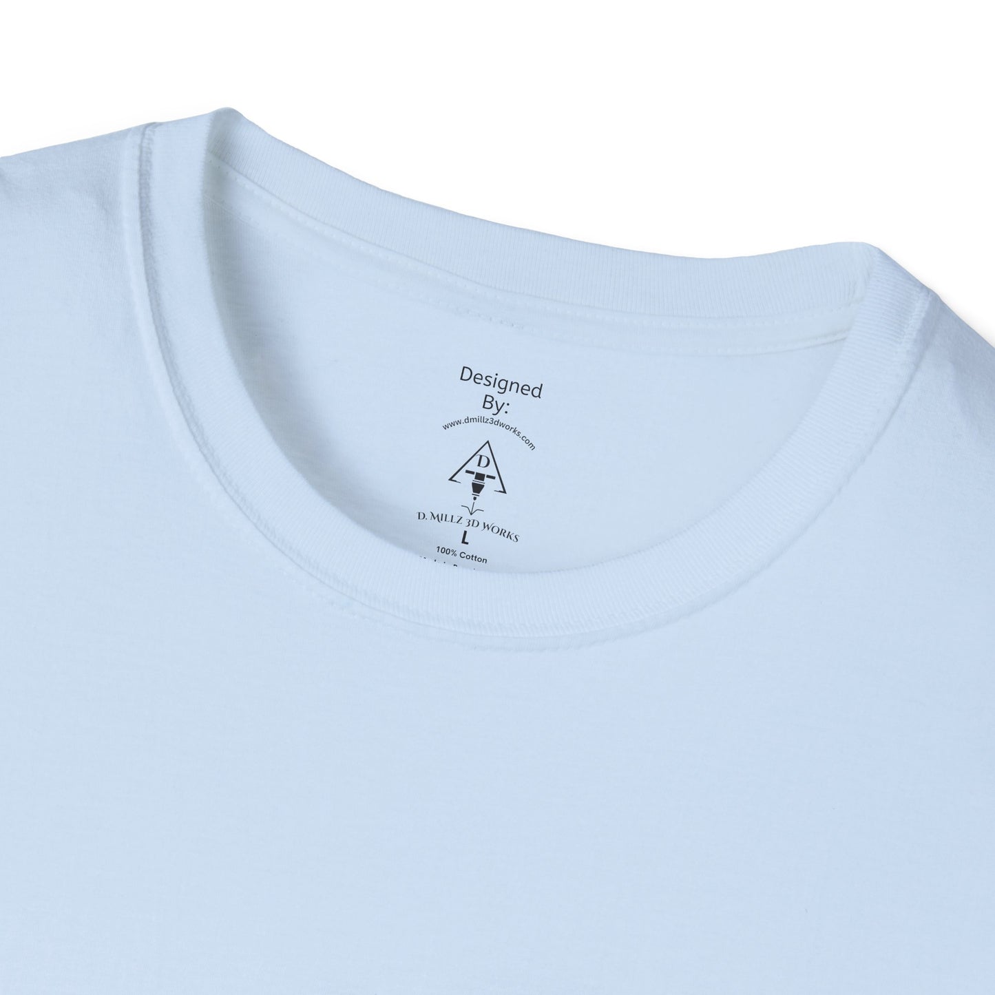 Minimal Custom Company T-Shirt — Small Chest Logo & Back Text