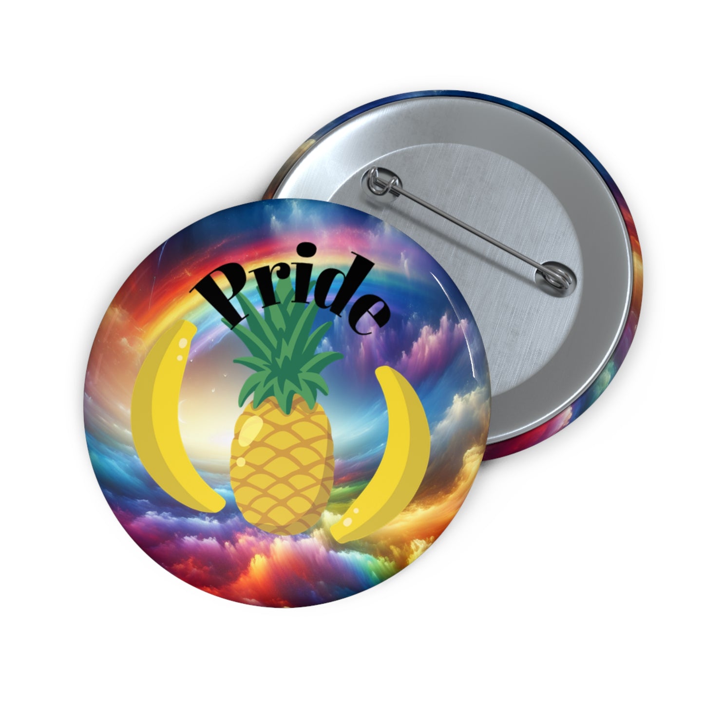 Pride Pin Buttons - Colorful Pineapple Design