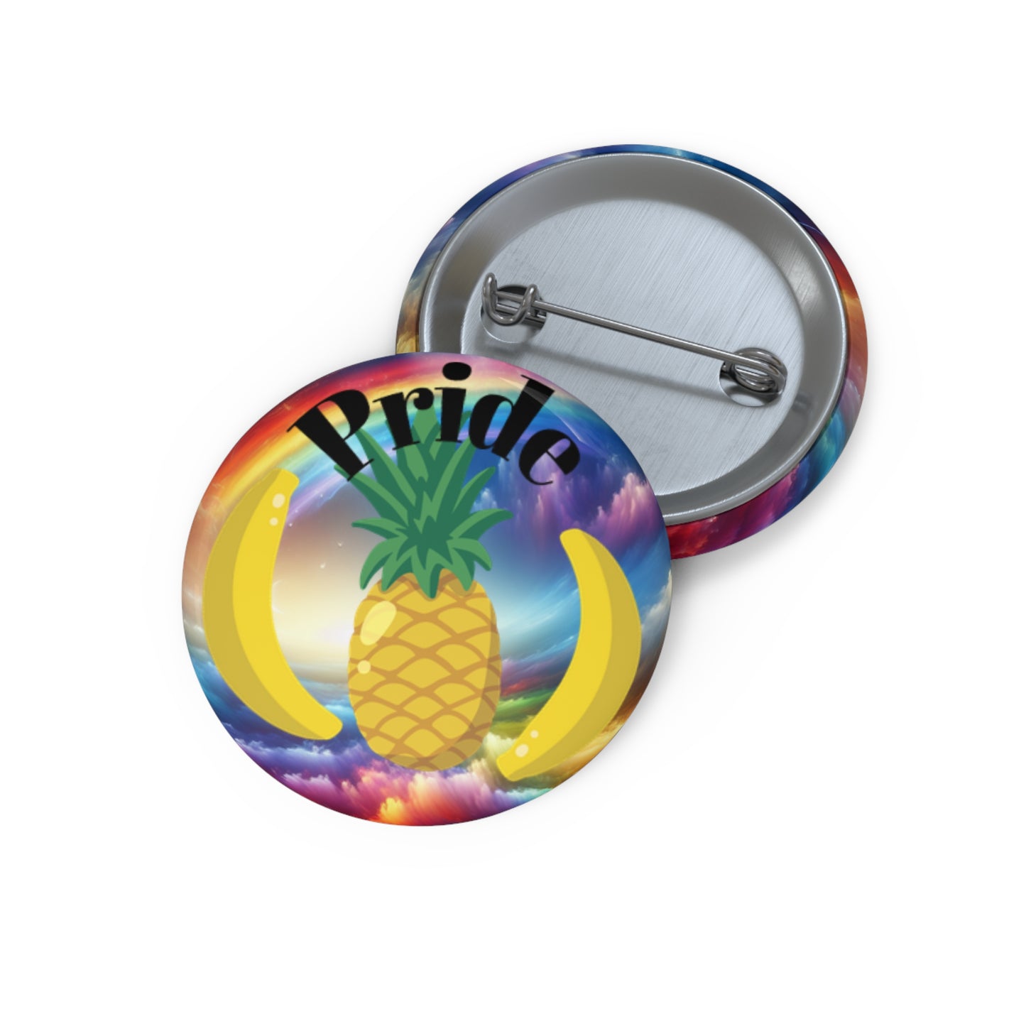 Pride Pin Buttons - Colorful Pineapple Design