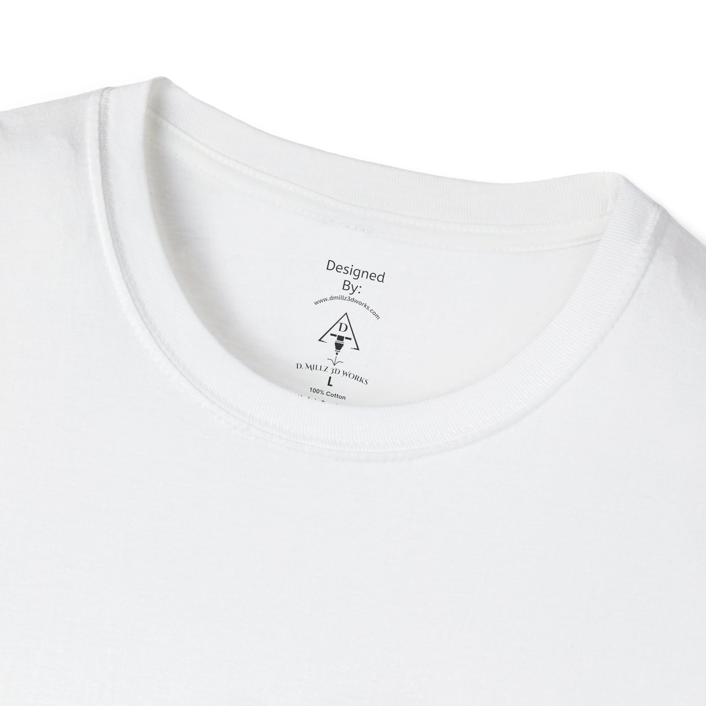 Minimal Custom Company T-Shirt — Small Chest Logo & Back Text