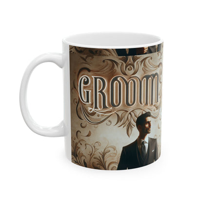 Groom Vintage Floral Ceramic Mug - Perfect Wedding Gift