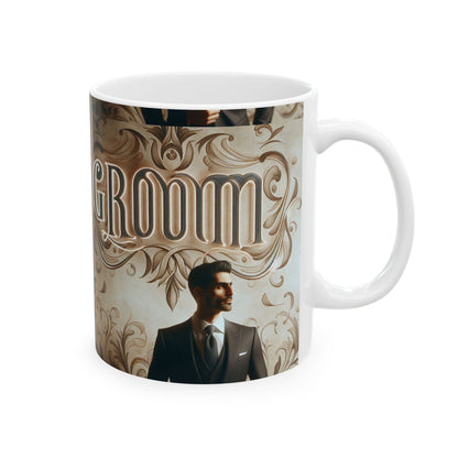 Groom Vintage Floral Ceramic Mug - Perfect Wedding Gift