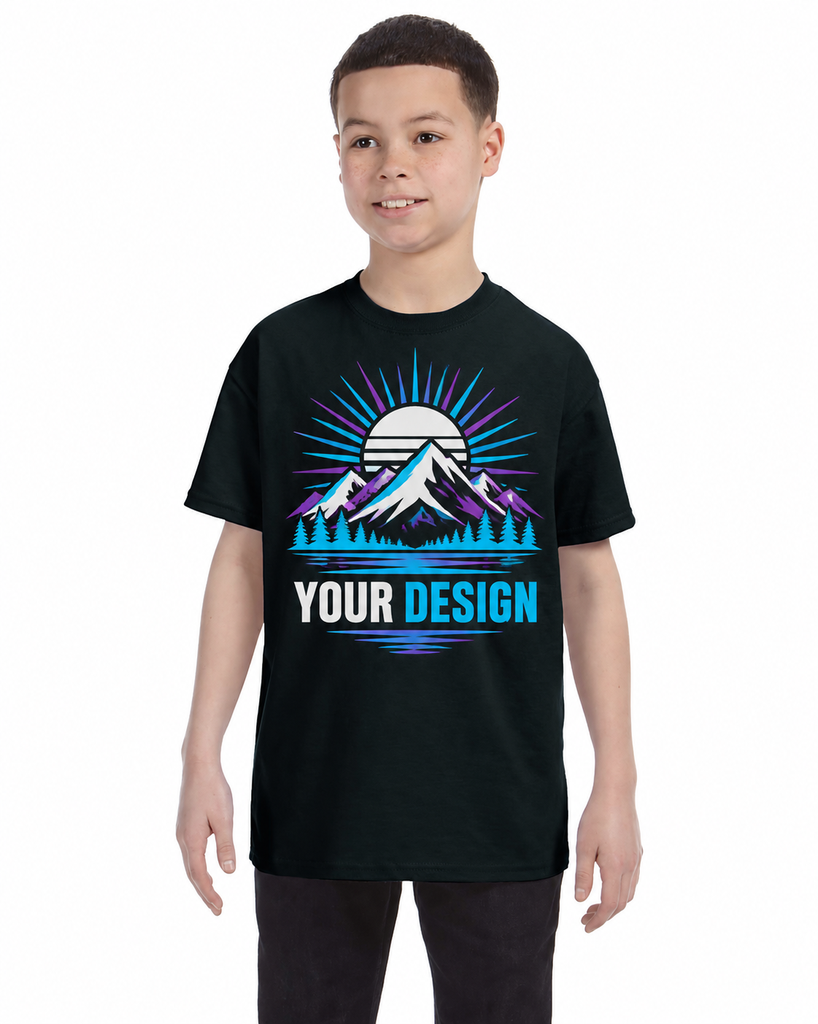 Custom Youth One-Sided T-Shirt (Black, Front, XS)