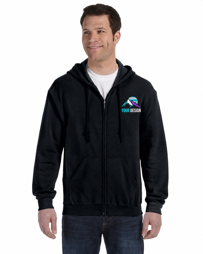 Custom Embroidered Adult Full-Zip Hoodie – One-Sided