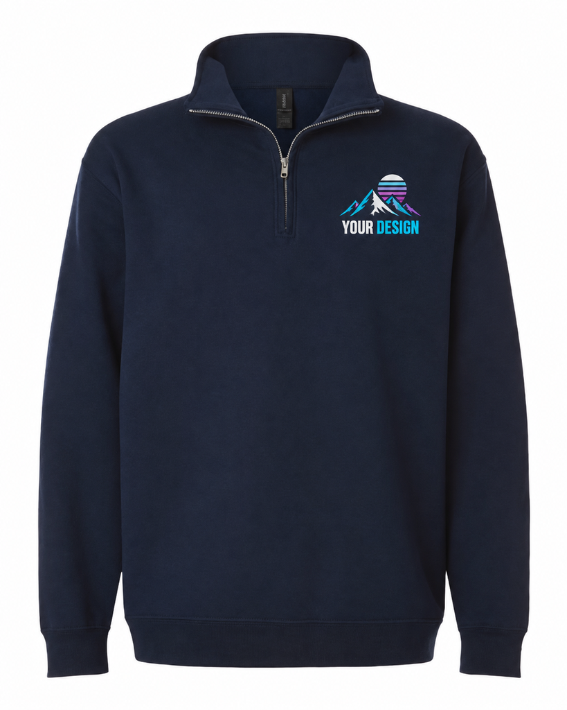 Custom Embroidered Adult Quarter-Zip Sweatshirt – One-Sided